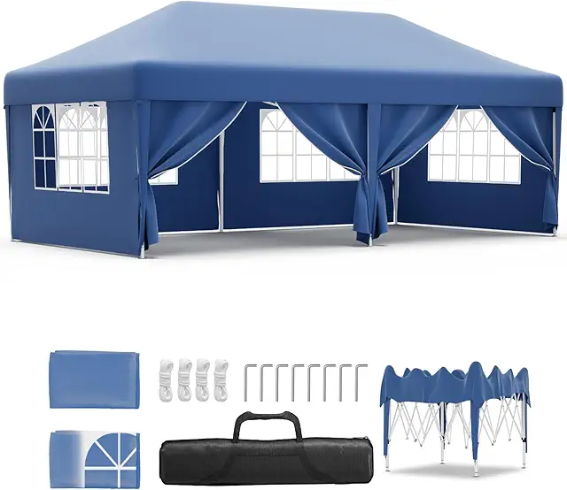 Heavy Duty Outdoor Canopy Tent: Pop-Up Gazebo with Sides, UV50+, Adjustable