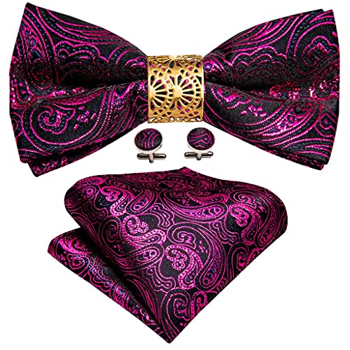 Corbata de moño para hombre en seda color dorado
