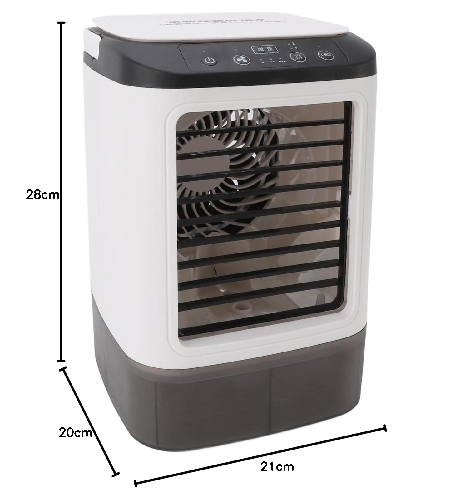 Cocoarm Mini Klimatyzator, materiał ABS, Funkcja Chłodzenia i Nawilżania 3 w 1, Zbiornik na wodę o Pojemności 900 Ml, na Biurko, Przy łóżku, w Samochodzie