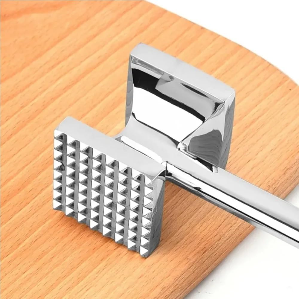 Multifunctional Kitchen Stainless Steel Meat Hammer Double Sided Hammer Heavy Duty Hammer Tenderizing Hammer Non-Slip Handle Kitchen Cooking Tool For Use In Cooking To Tenderize Steaks Beef Fish Etc