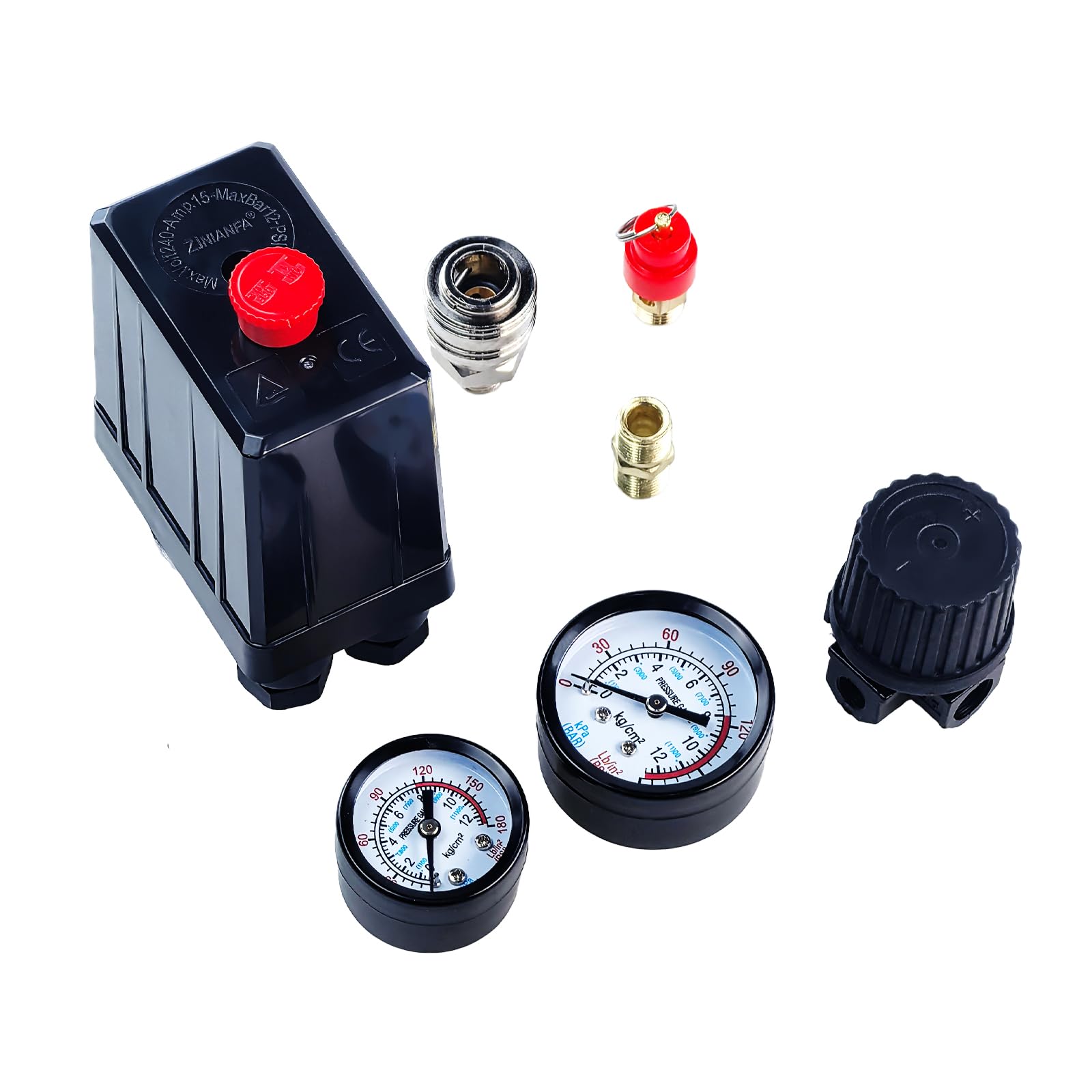 Regolatore di pressione con interruttore di pressione, regolatore d'aria, compressore, regolatore di pressione, interruttore di pressione IG 1/4, valvola di controllo 220 V, ricambio con attacchi