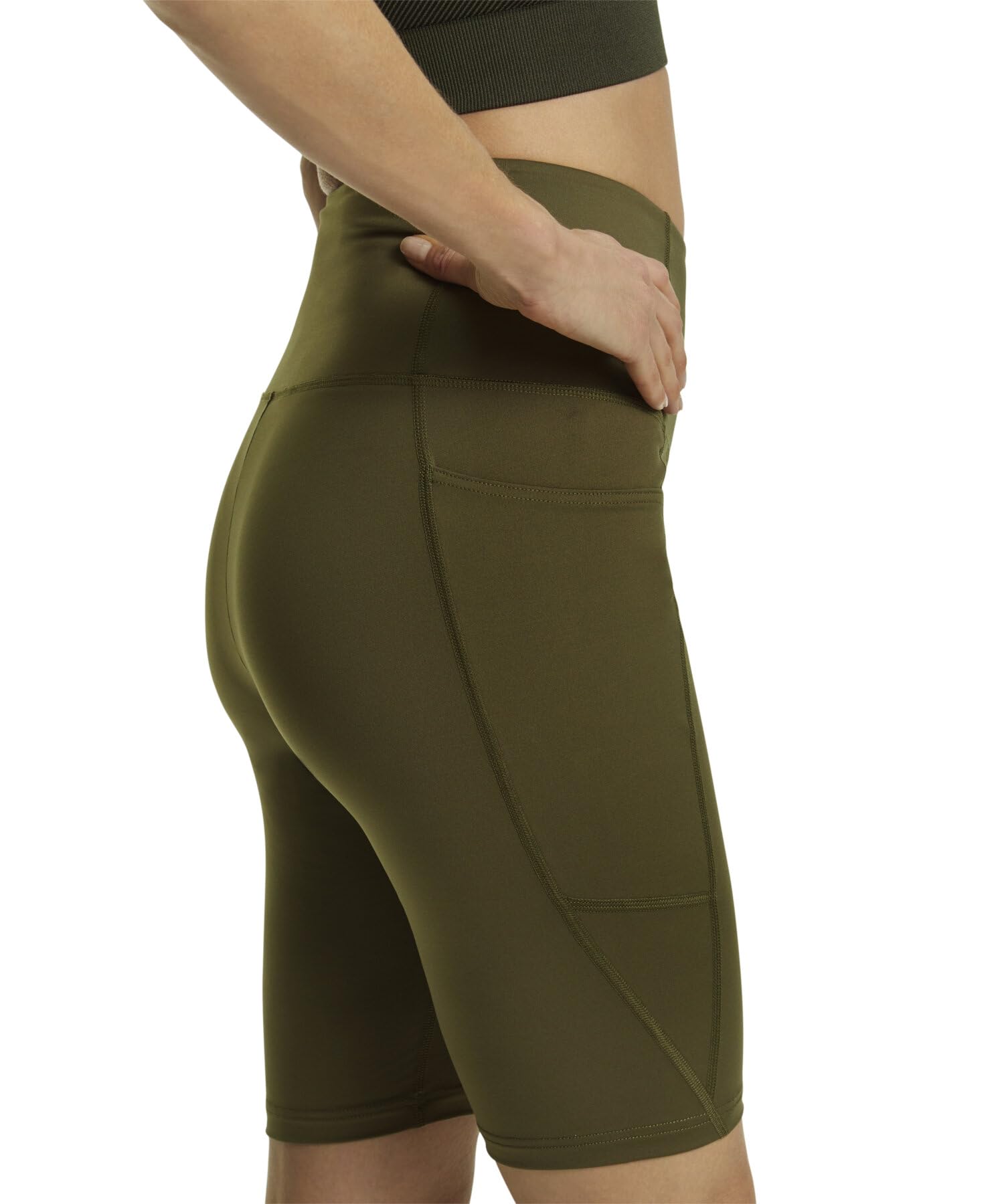 FALKE Damen CORE Short Sporthose Funktionshose hohe Taille druckfreier Komfortbund reflektierend kurz elastisch bequem atmungsaktives schnelltrocknendes nachhaltiges Funktionsmaterial 1 Stück