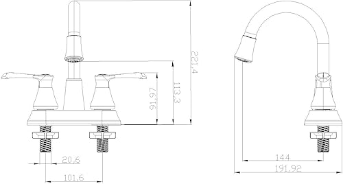 Miniatura 8 de Wasserman 14167060-Grifo giratorio de 360 grados con dos manijas para lavabo y baño con luz LED