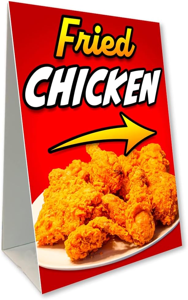 Fried Chicken Economy A-Frame Sign 24 Wide by 36 Tall (Made in The USA) 841098115395