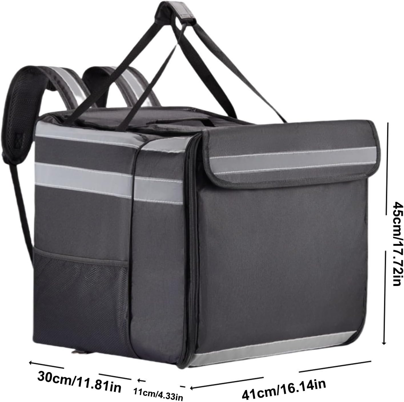 Insulated Pizza Bag - Delivery Backpack, Thermal Carrier | Large Capacity Heavy Duty Cooler, Expandable Reusable Takeaway Storage with Shoulder Straps for Restaurants Grocery Delivery Camping