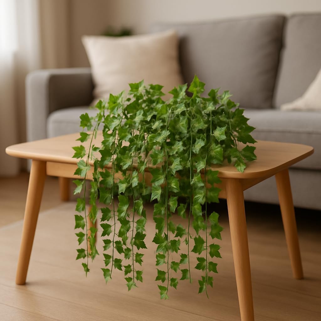 Frienemy Artificial Ivy Garland, 6.7 Ft Long, 80 Leaves Per Vine, 6 Pack, Green Hanging Plants for Indoor Outdoor Decor