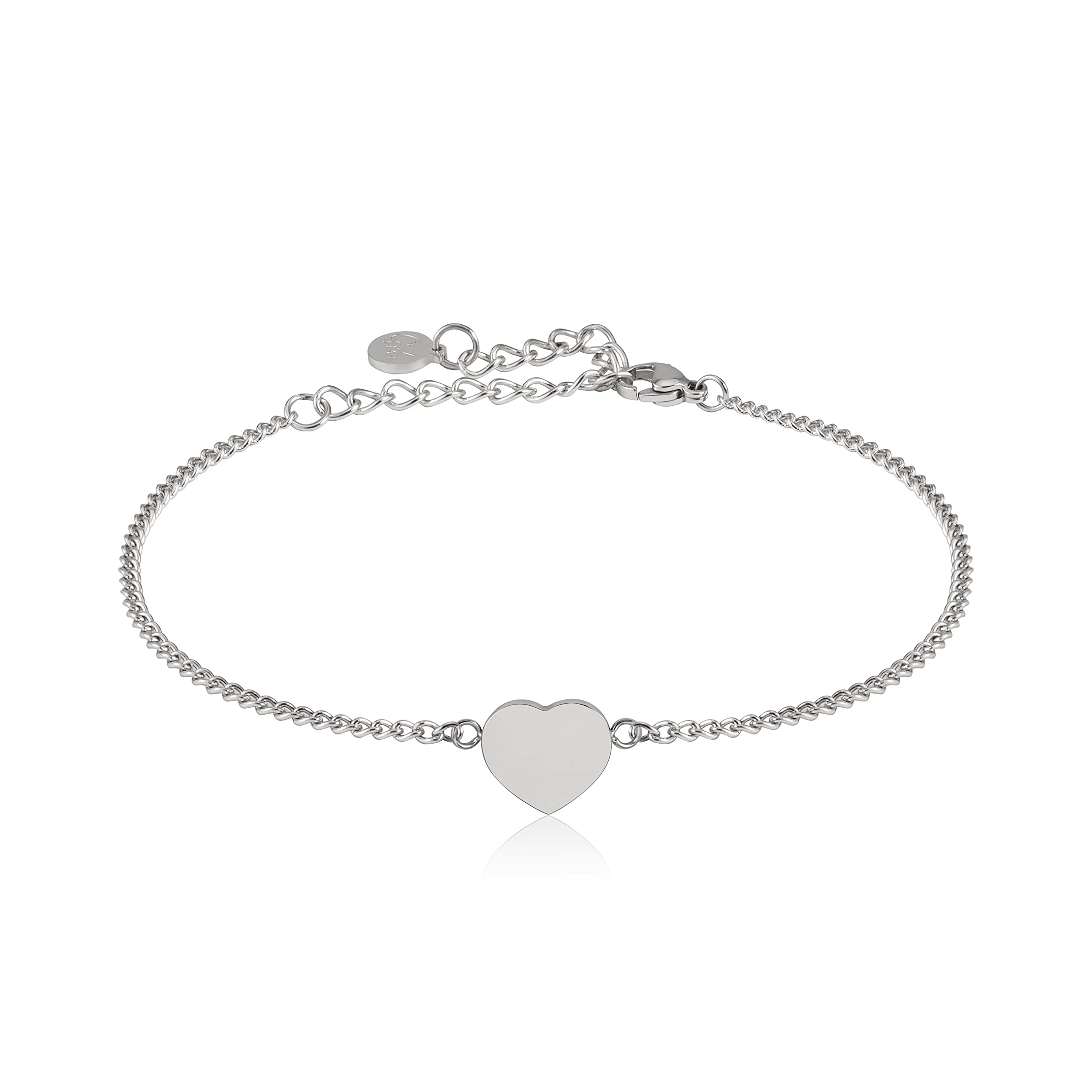 GD GOOD.designs Armband Herz für Damen | Freundschaftsarmband für Sie in Gold 18K, Silber oder Rosegold | Verstellbare 15,5-20,5 cm Herzchen Armkette