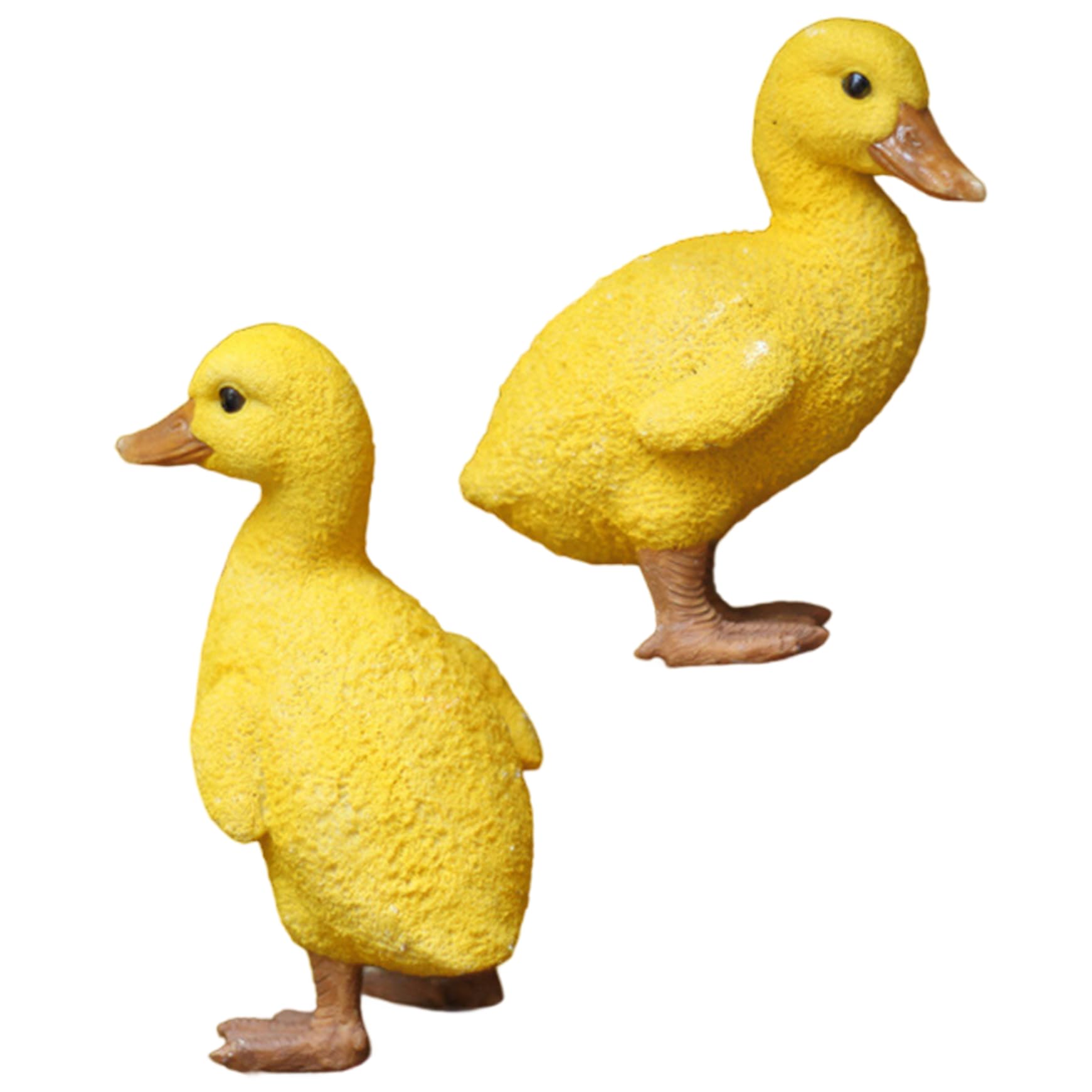 Hintyne 2Pcs Duck Decor Duck Figurine 4 Inch Realistic & Expressive Self-Standing Statue Weather-Resistant Resin Decor For Shelf, Tabletop, Garden, Pond, Yard