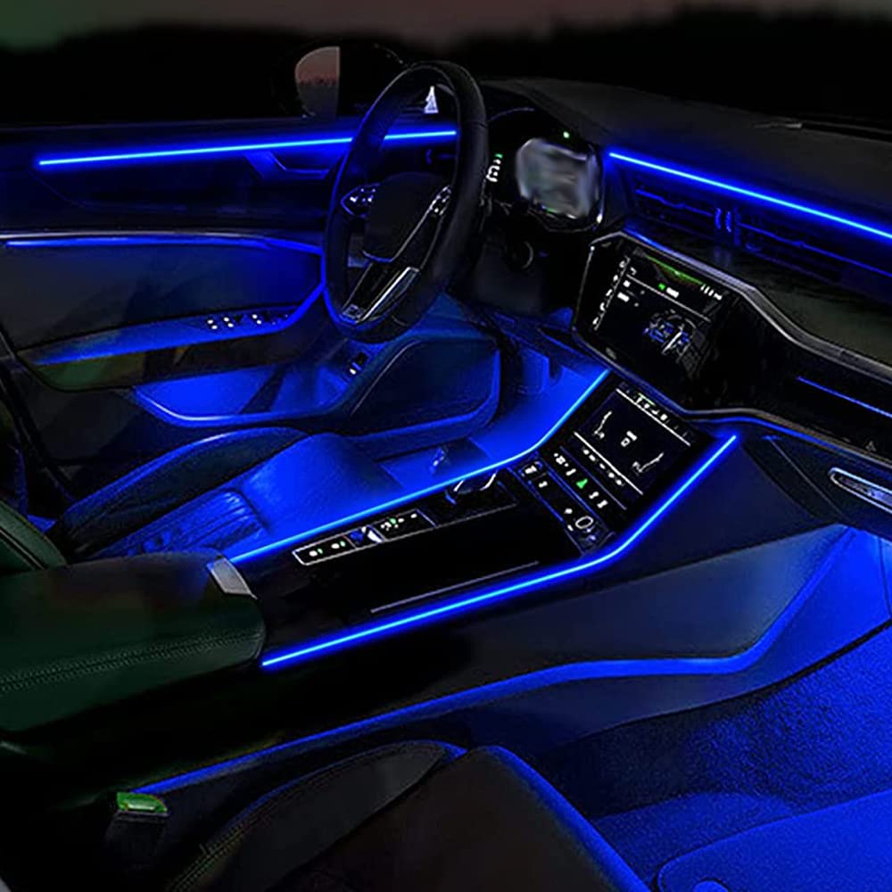Baceyong 9-w-1 RGB LED Strip Light Kit, Wireless APP Controlled Car Neon Lights Interior Car LED Strip Lights Car Footlights