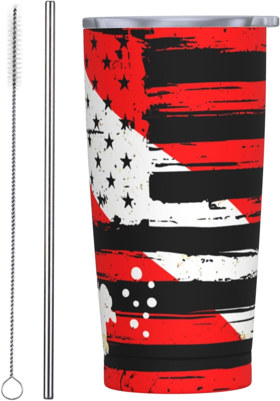 20oz Tumbler Vintage America Diver Down Flag Usa Scuba Diving Dive Flag A Stainless Steel Tumblers With Lid And Straw Vacuum Insulated Double Wall Travel Coffee Mug For Hot And Cold Drinks
