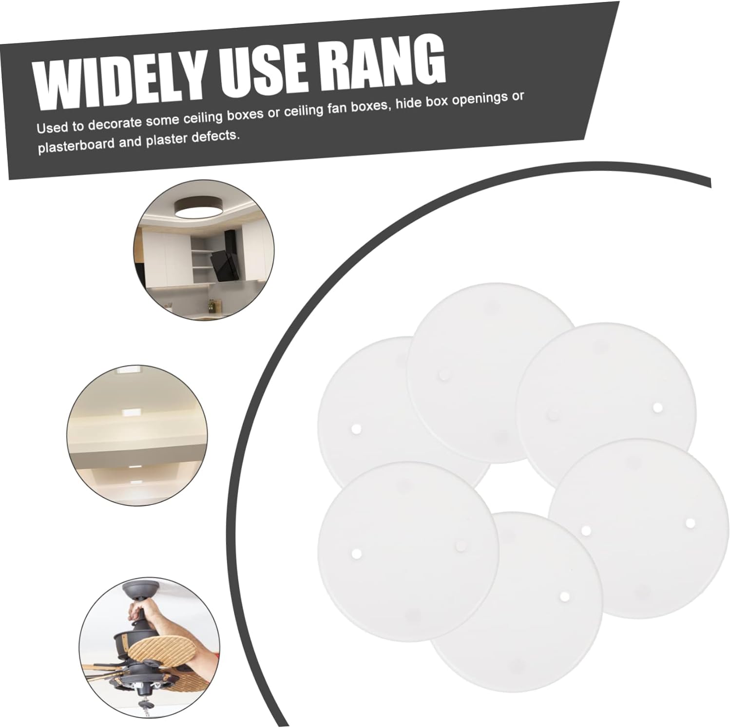 30 Pcs Round Ceiling Covers for Electrical Box Blank Ceiling Plates with Screw Holes Ideal for Outlet and Light Plate Installation Power