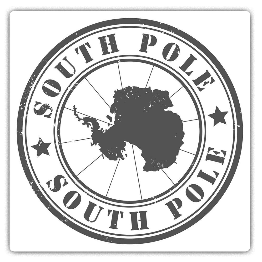 2 x Square 10cm Vinyl Stickers - Antarctica South Pole Travel Stamp 40460