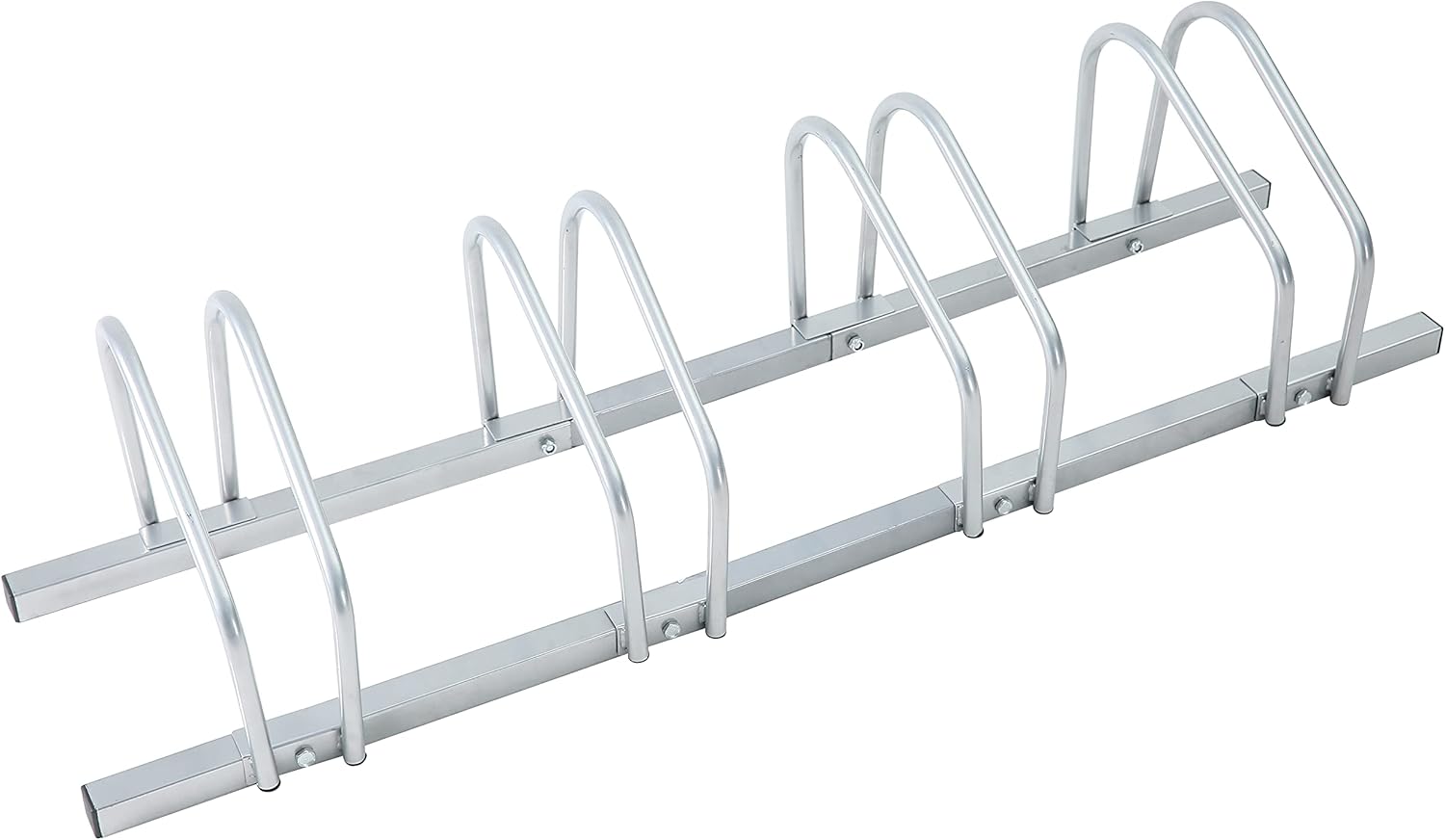 SDADI 4 Bikes Bicycle Floor Parking Rack Stand Indoor Adjustable Storage Stand- Silver