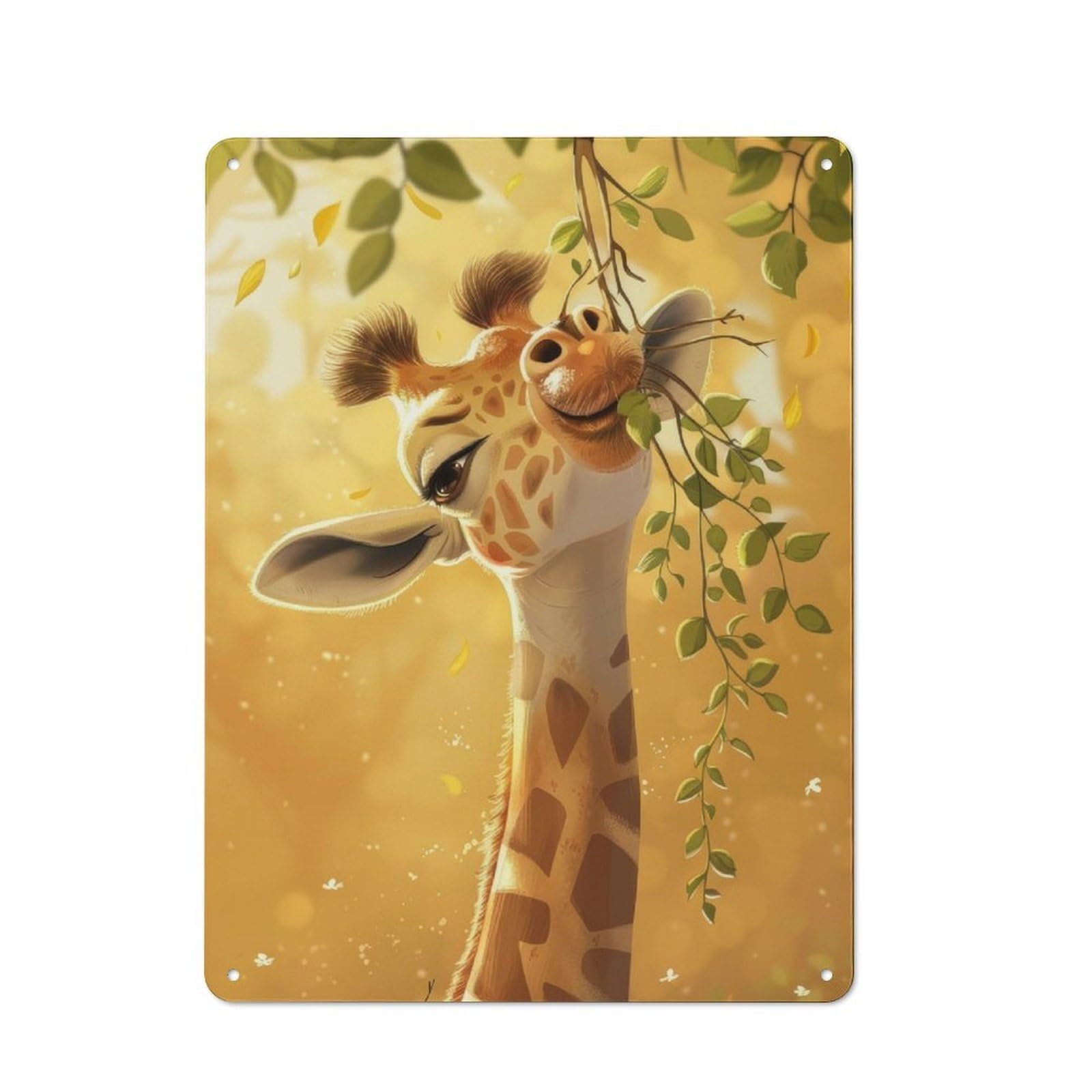 Junmoney Baby Giraffe Retro Tin Sign 40X30cm Featuring For Bar Or Restaurant, For Metal Sign Collectors, For Garage And Workshop Walls