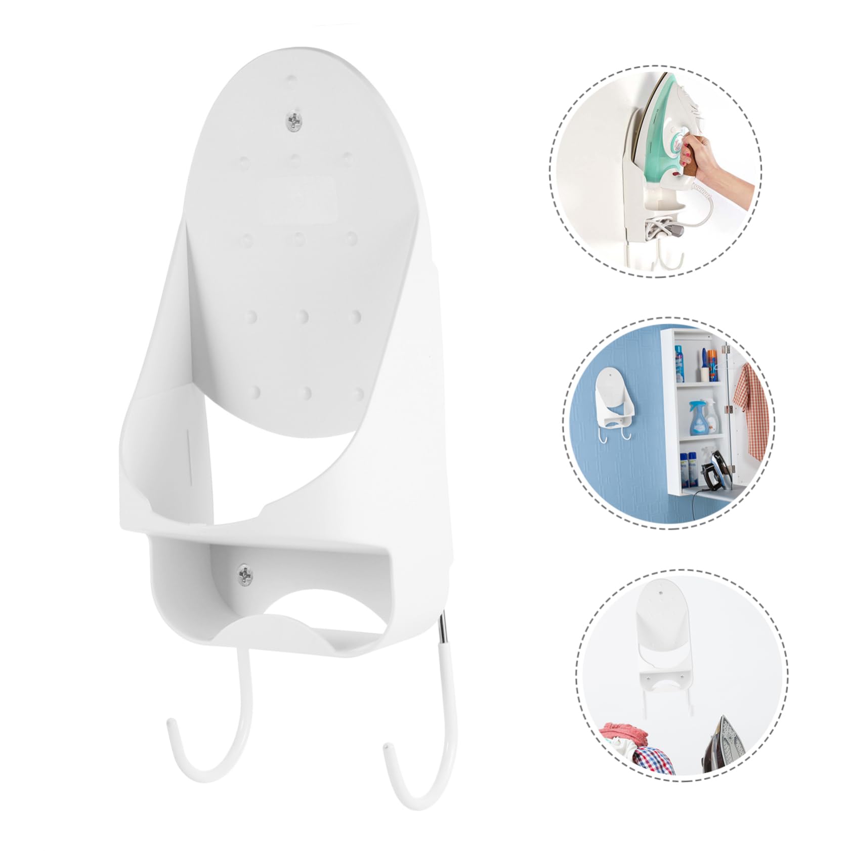 Tofficu 1pezzi Supporto Da Parete Per Da Stiro Appendiabiti Resistente in Materiale Organizer Verticale Contenitore Portatile