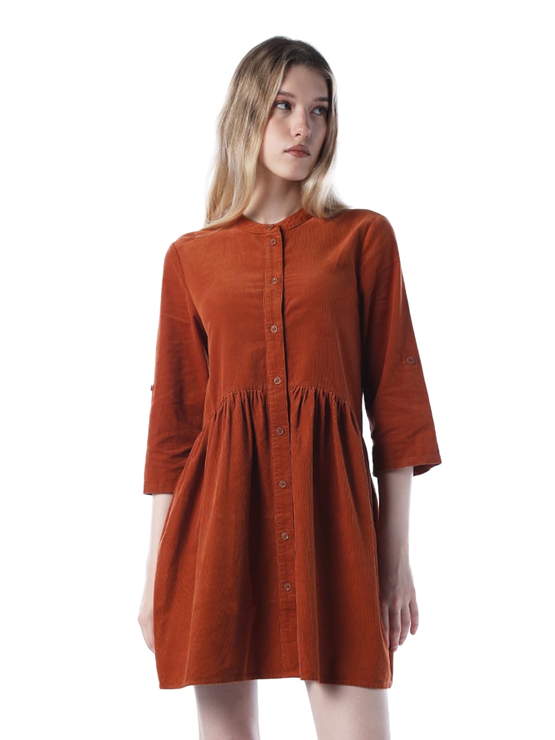 Women's Cotton Shirt Mini Dress-image-29