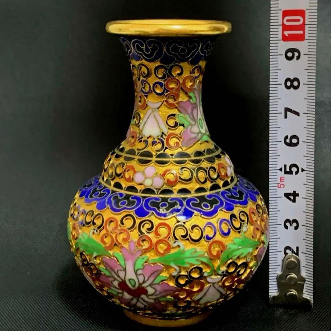 中国美術 景泰藍 中国七宝 花瓶 壺 中国 七宝