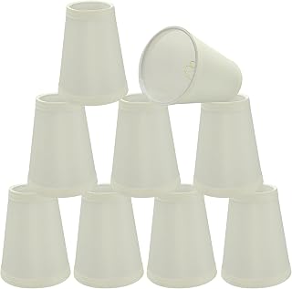 Aspen Creative 32661-9B, Empire Clip-On Chandelier Lamp Shade, Off-White, 2 1/2" Top x 4" Bottom x 5" Slant Height, Set of 9