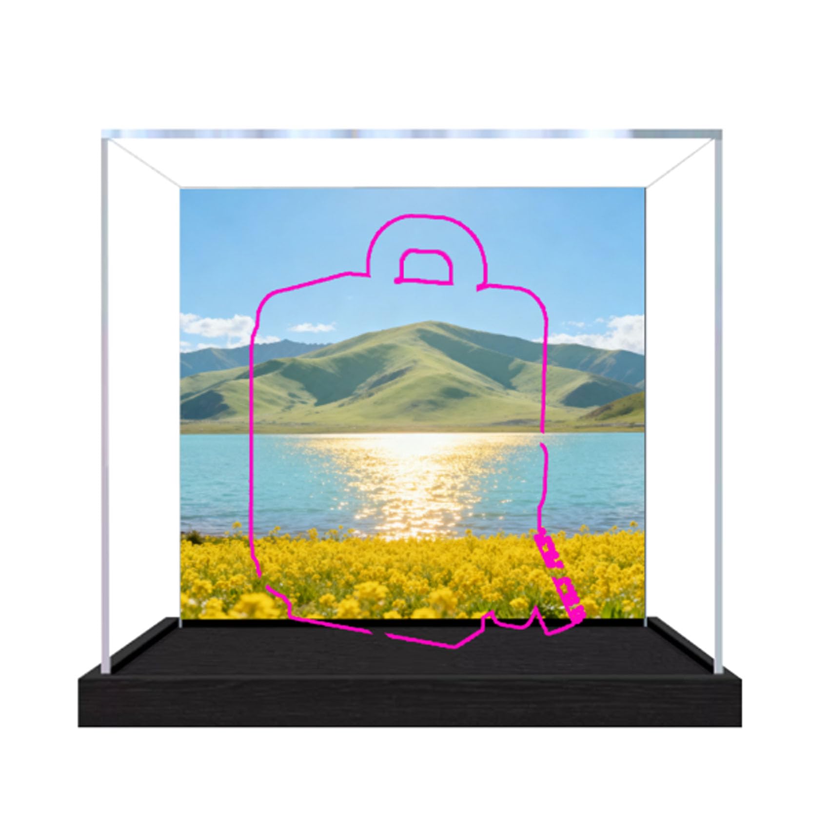 Acrylic Display Case for Le-go 40817 Suitcase Model, Dustproof Display Box (display box only) (StyleA Background 3mm)