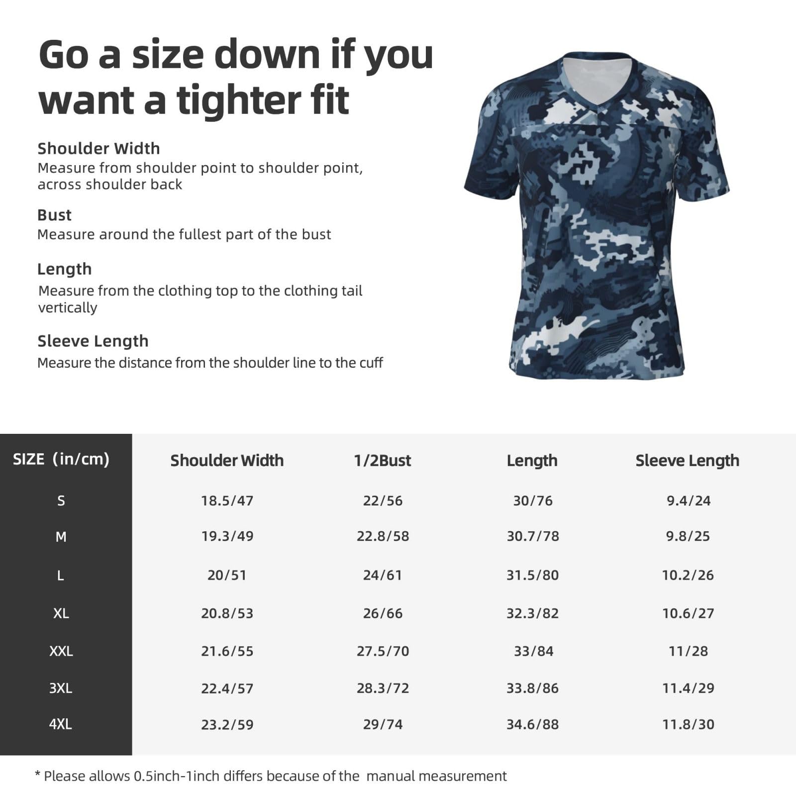 Stylish Athletic Sports Jersey Camouflage-Print-Navy-Gray Men's Rugby Jersey Medium