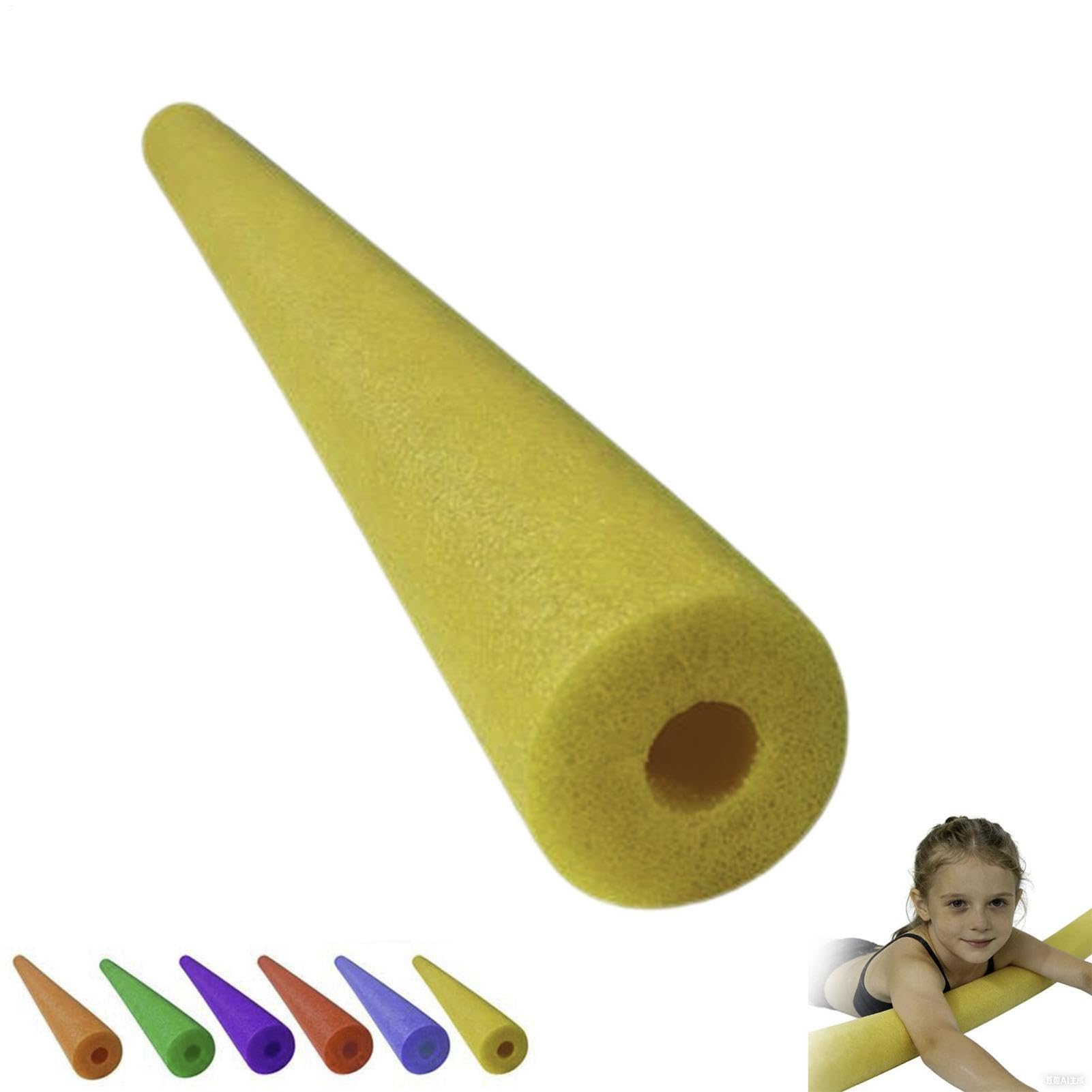 Pool Noodles With Hole, Foam Swimming Noodles For Kids Adults, Flexible Noodle Foam Tube, Pool Noodle Floats Toys, Swimming Aid For Beginners Learing Training, Party, Beach, Yard(Yellow)