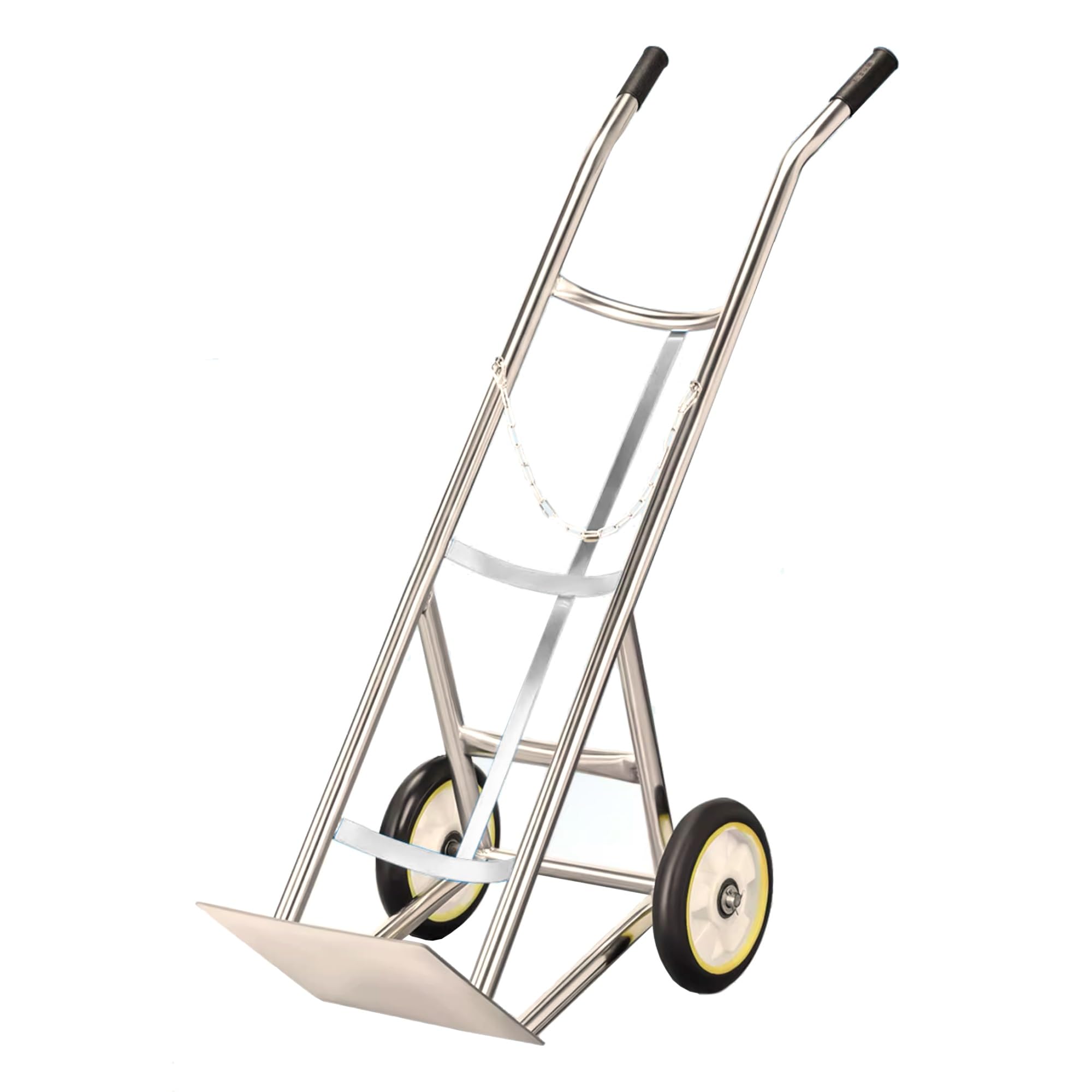 SWENEEN 304 Stainless Steel Cylinder Rack,200 Kg/440 Lbs Load Capacity,With Chain And 2 Casters,Oxygen Cylinder Trolley,Multi-Functional Cart For Hospitals And,