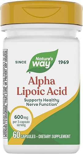 Nature's Way Ácido alfa lipoico, apoya la función nerviosa saludable*, 600 mg por porción, 60 cápsulas
