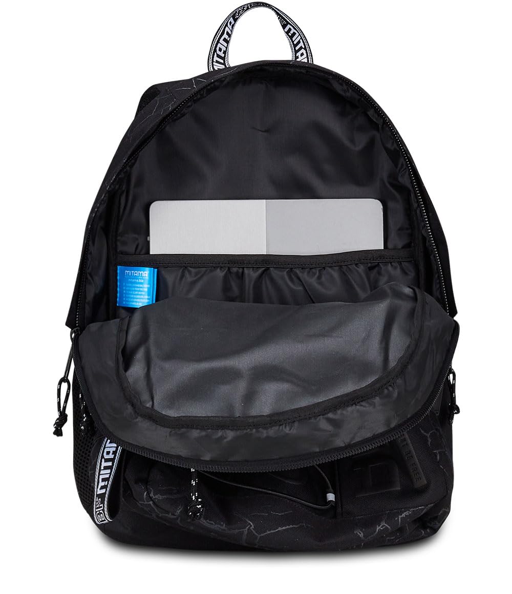 Mitama Zaino Triplo Scomparto Black Cracks con Tasca porta PC, Nero, Scuola Elementare e Tempo Libero, Bambina Ragazza