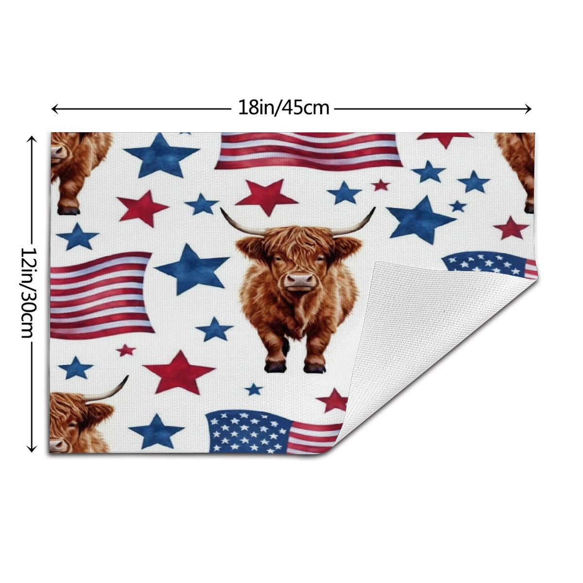 Set di 6 tovagliette con bandiera americana, 4 luglio, lavabili e resistenti al calore, in vinile PVC, per cucina, sala da pranzo, decorazione da tavolo