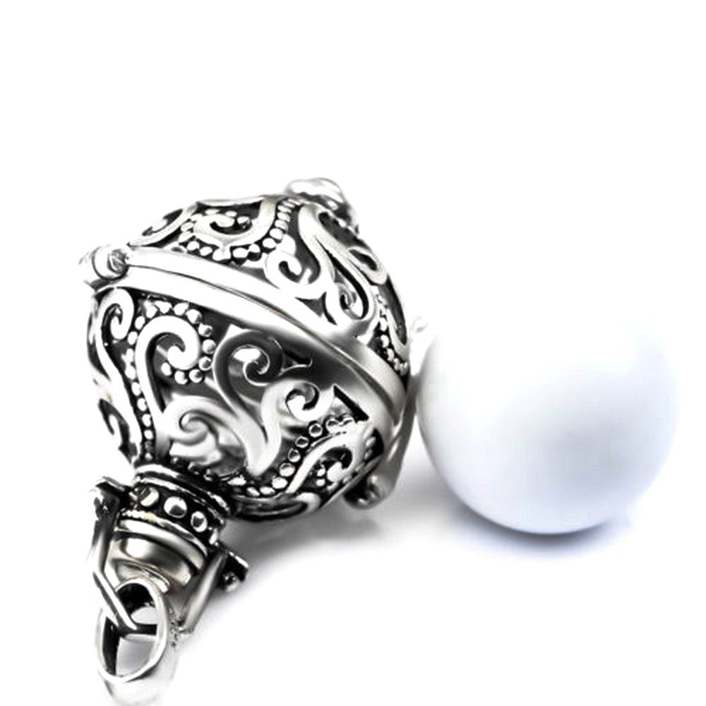 Pendentif Bijou Argent de Grossesse Bola Arabesque Blanche. Livraison rapide avec suivi.