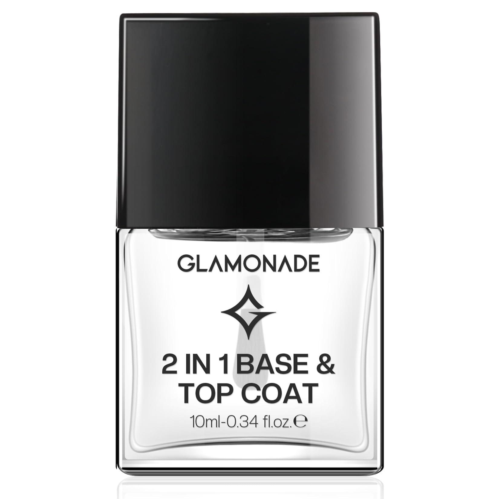 Base Top Coat Nail Polish: 2 in 1 Clear Quick Dry Nail Polish Color Protection Long Lasting Shine Polish Resists Smudging Chipping Fading Nail Polish for Women Gift Salon Quality Fast Dry 0.34 FL Oz