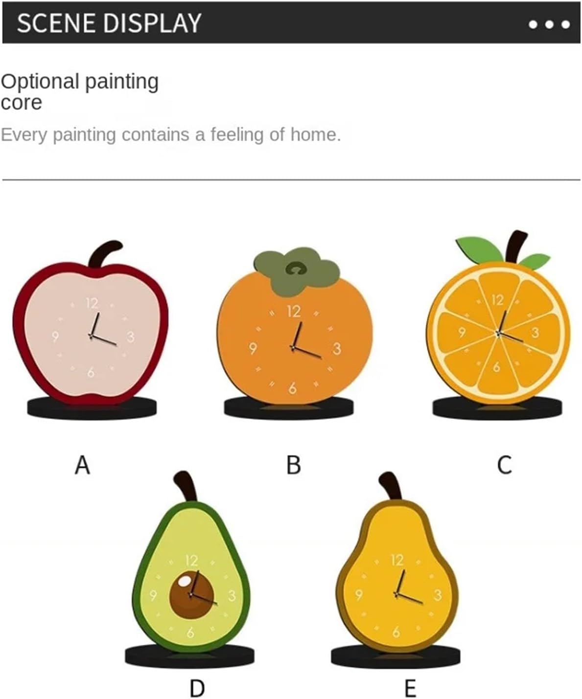 UNGMUQDD Fruit Table Clock Desktop Decoration Home TV Cabinet Desk Decoration Living Room Desk Modern Simple Clock(Apple-A Model) - Image 7