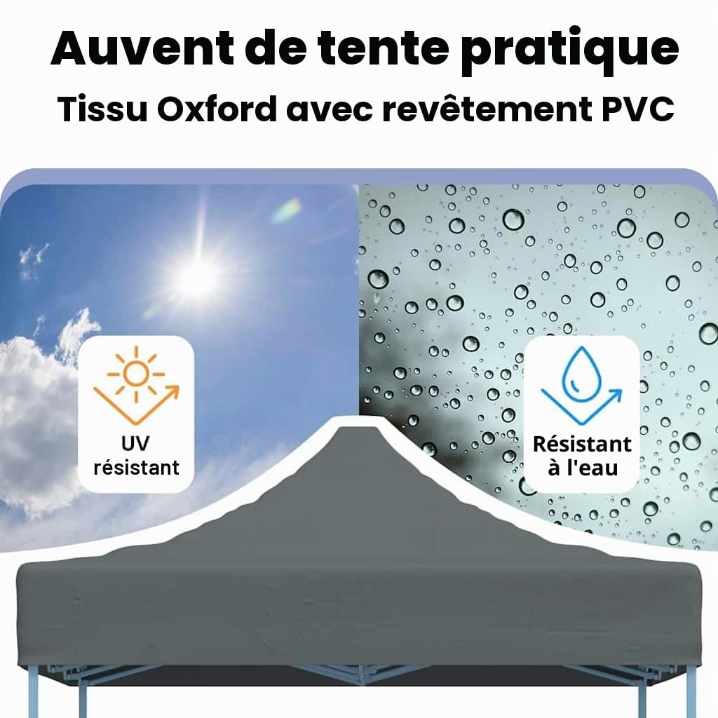 vidaXL Tente de Réception Pliable Tonnelle de Jardin Tonnelle de Patio Pavillon de Terrasse Auvent d'Extérieur 3x4 m Acier Anthracite