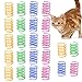 24 Piezas Juguete Colorido del Gato Primavera, Gato de Juguete de Primavera, Espiral de PlÁStico, Juguetes Interactivos Duraderos para Gatos, Regalo de Novedad para Mascotas de Gatitos (4 Colores)