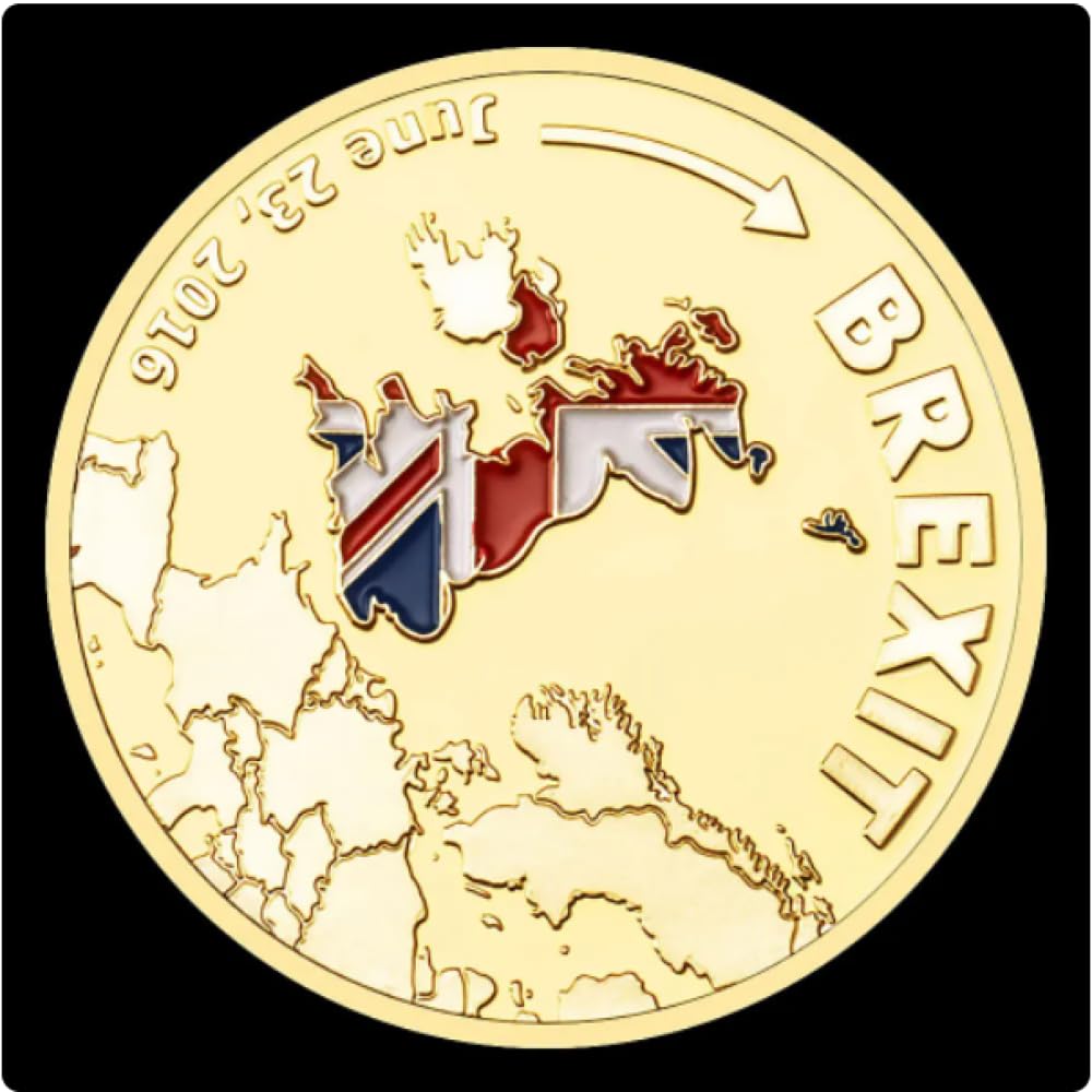REZAJDUIE Commemorative Coin The UK British Leave The European Union BREXIT Gold Plated Souvenir Coin Collection Collect Gift