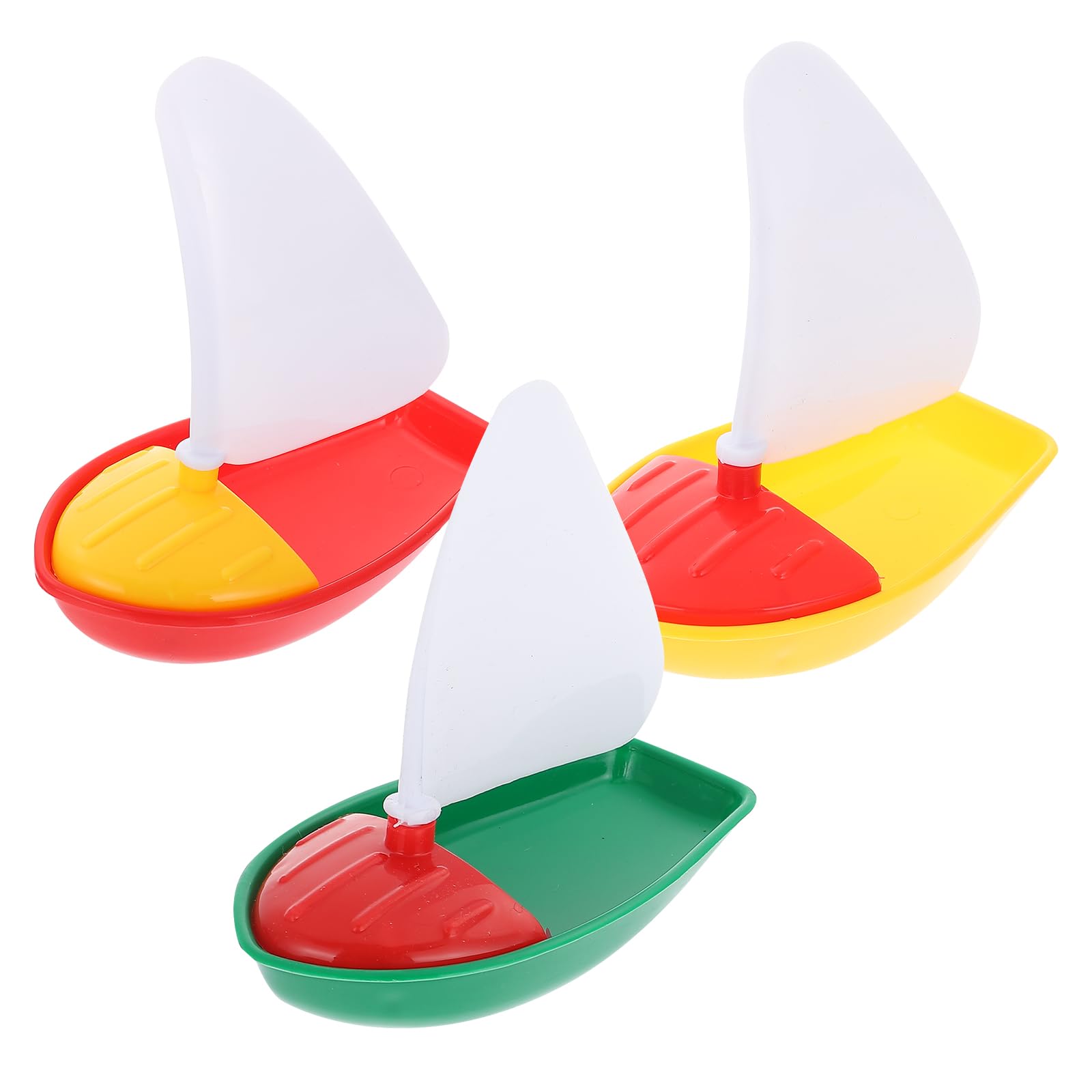SHINEOFI 3pcs Bath Sailboat Toy Set, Mini Plastic Floating Sailboats for Toddlers, Water Play Boats for Kids Toddlers Bathtubs And Pools, Assorted Colors