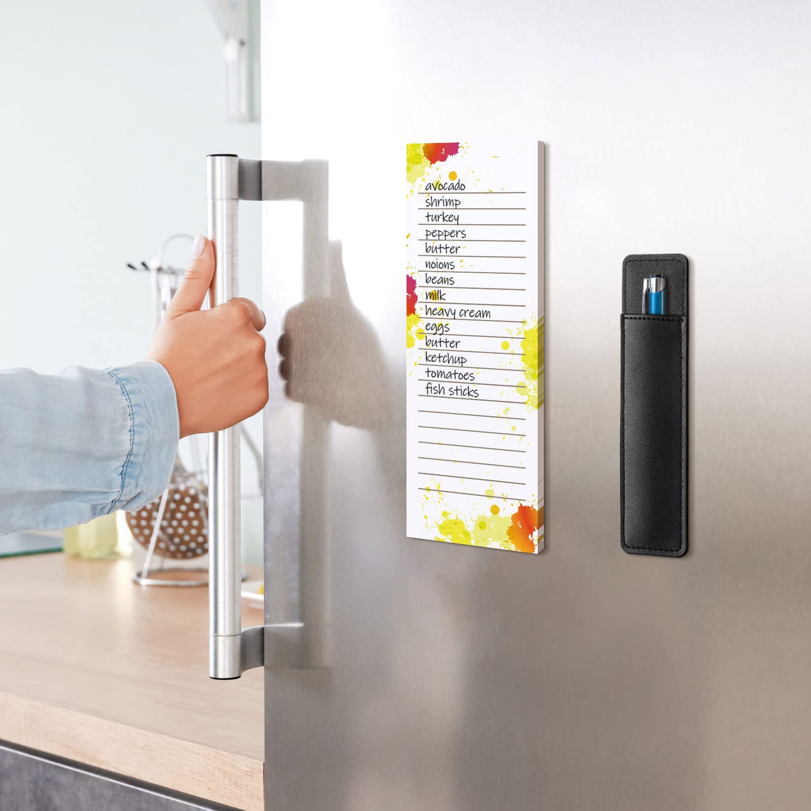 Lizbin Paquete De 2 Libretas Magnéticas Para Refrigerador, Bloc Magnético Para Lista De Compras Para Refrigerador