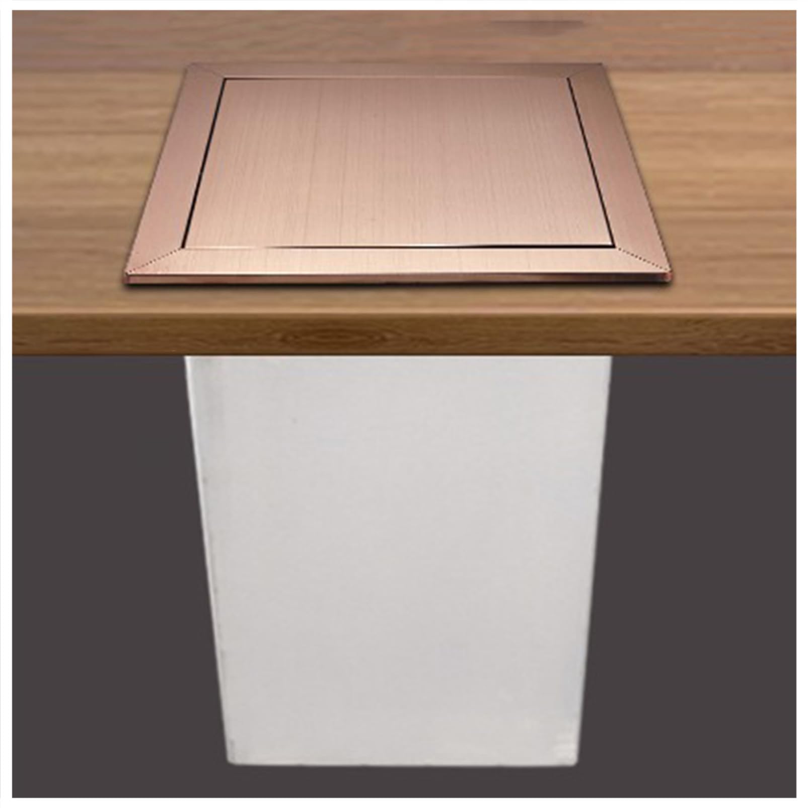 IUokLU Countertop Waste Chute Built-in Trash Can,Stainless Steel Garbage Bucket Save Space,Kitchen Cabinet Inserted Trash Chute Embedded Swing Lid Trash Can（Rose Gold-Lid + trash can）