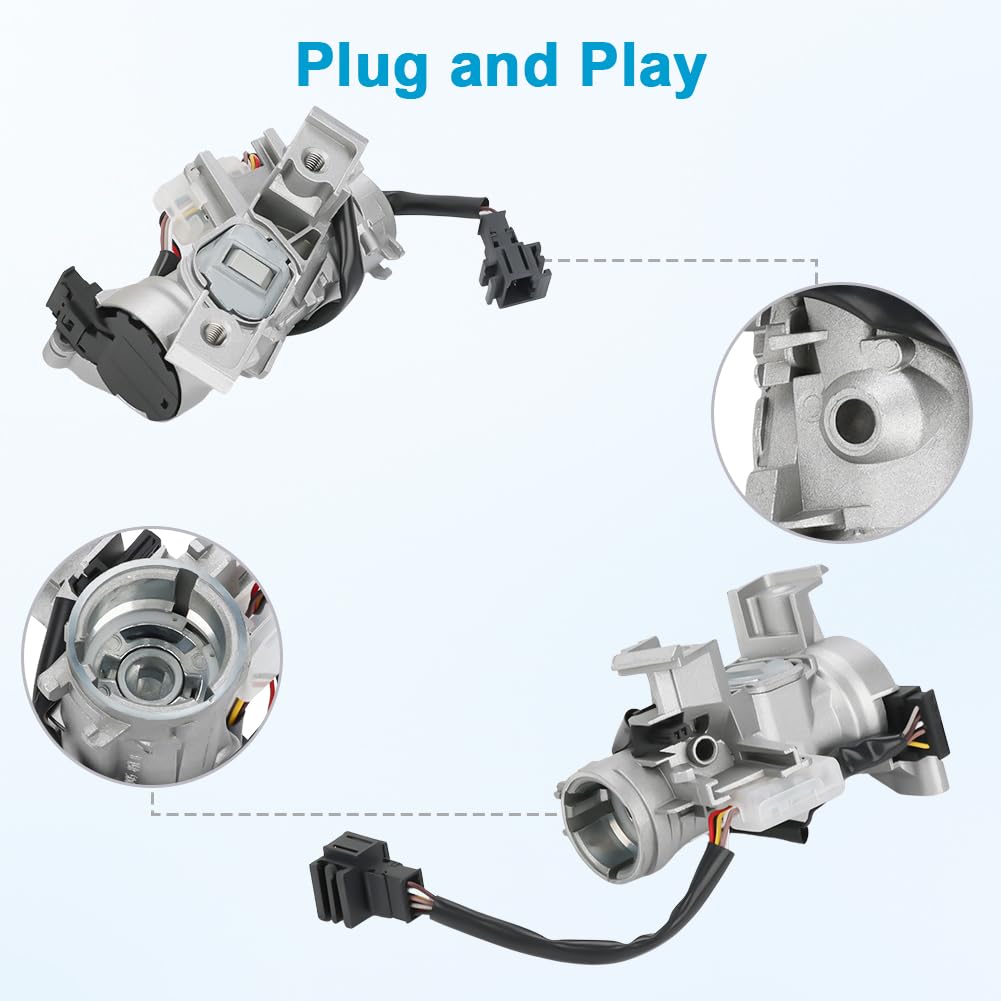 Ignition Lock Housing Switch Cylinder Replacement for 5C6905841 5C6-905-841 Compatible with Volkswagen VW Beetle 2012-2019 Jetta 2011-2018