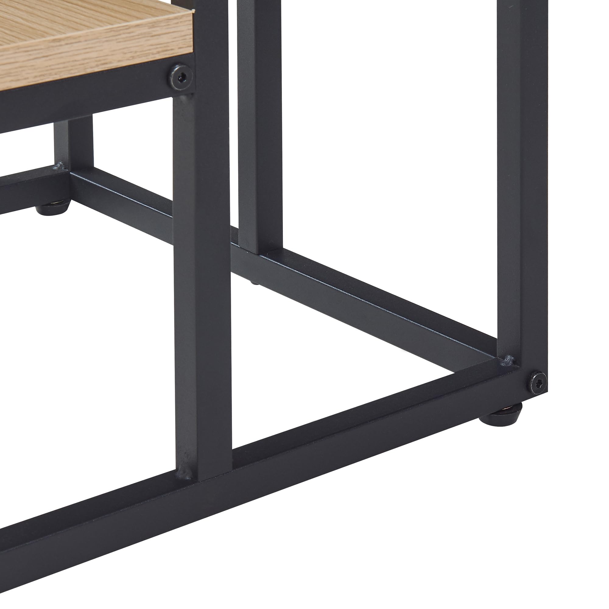 [en.casa] Scaffale Porta Piante a Gradoni Mobile Espositore per Vasi Fiori con 4 Ripiani a Diverse Altezze Supporto Piante a 4 Livelli 67 x 34 x 34 cm - Nero / Effetto Rovere