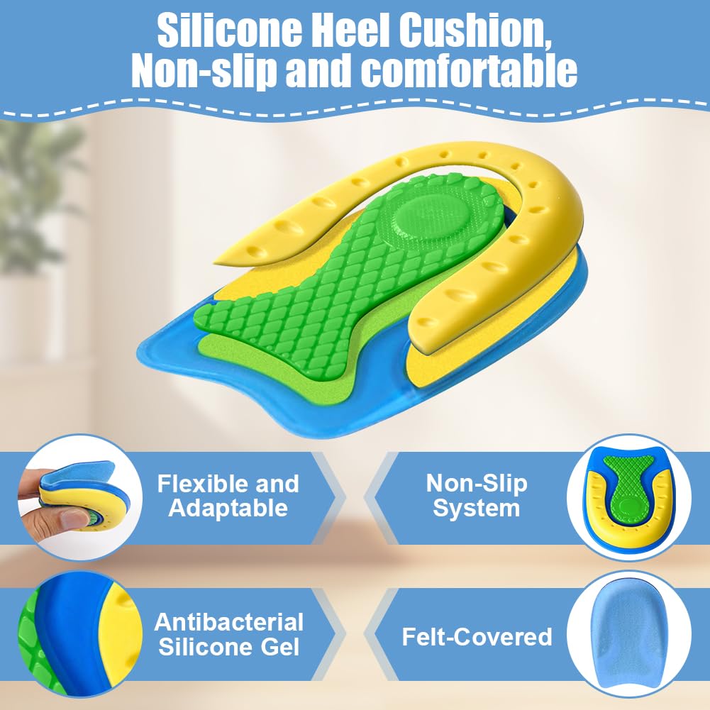 Pack de 4 Taloneras para Zapatos,Aliviar el Dolor Talonera de Silicona,Reducir los Golpes,Plantilla de Gel para Talón Transpirables para Confort al Caminar,Hombre y Muj,Talla L (40-46)