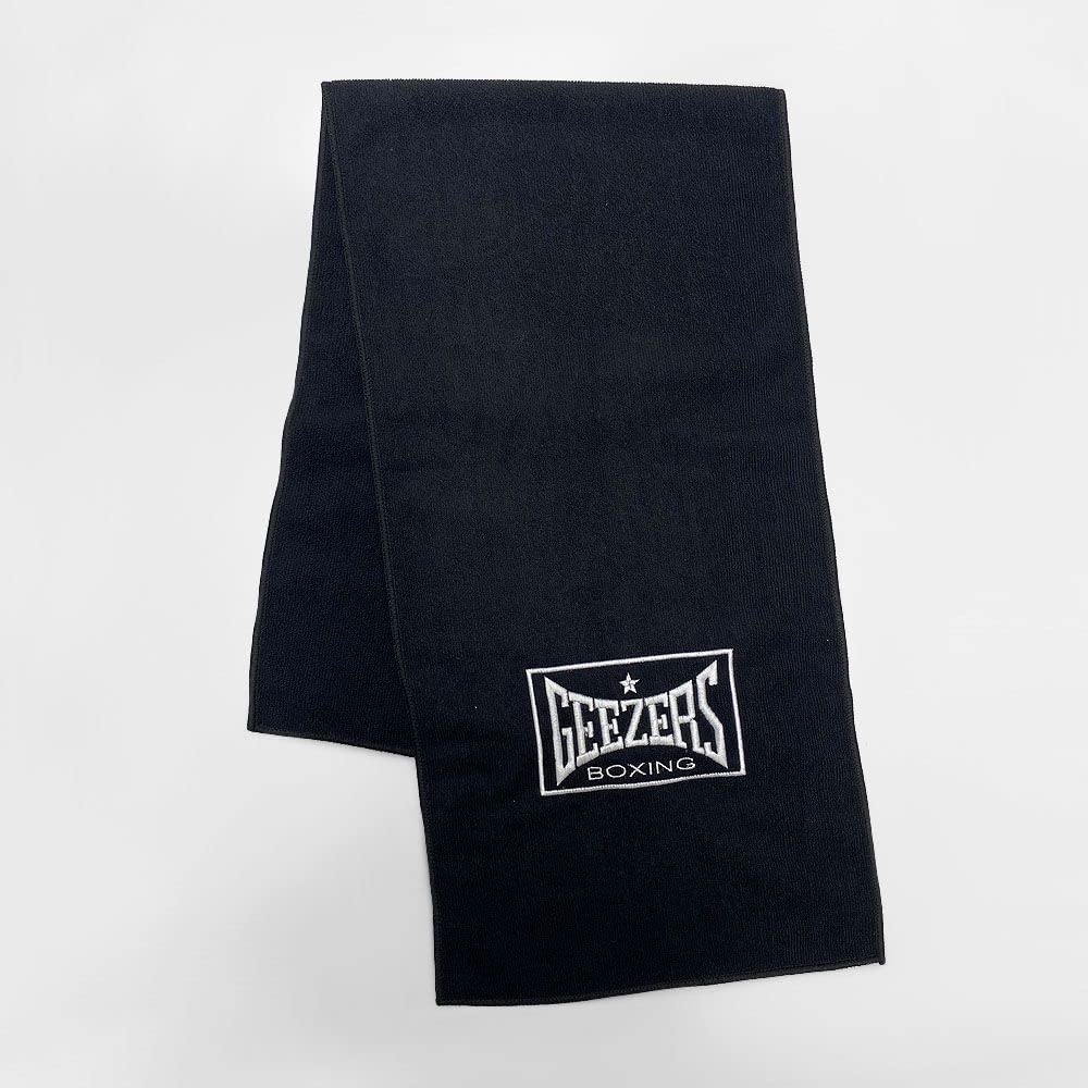 Geezers Boxing Corner Towel for Boxers Coaches & Gym workout Training sessions Hand Towel (Black)