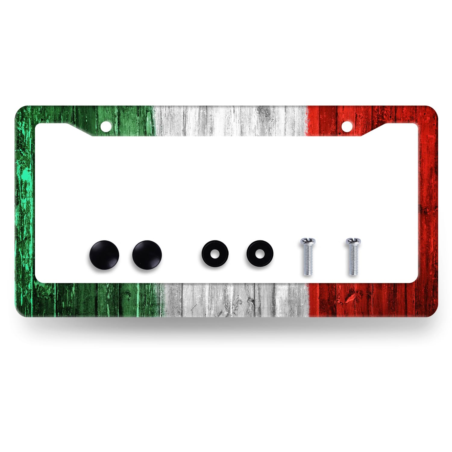 Mexican Flag License Plate Frame Retro Mexico License Plate Holder for Front and Rear Car Tags Stainless Steel Funny License Plate Cars Auto Parts