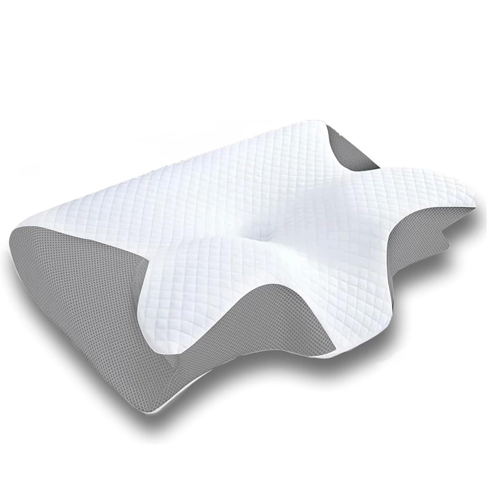 Nackenkissen Kopfkissen, Kissen für Nackenschmerzen Memory Foam Nackenkissen, für Seiten-, Rücken- & Bauchschläfer, Atmungsaktiv Waschbar, schlafkissen (Grau)