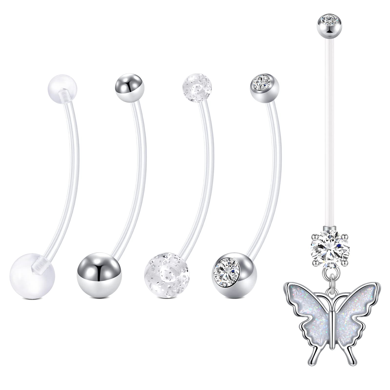 Grossesse Maternité Flexible Ventre Barre Piercing Nombril Détaillant Ptfe