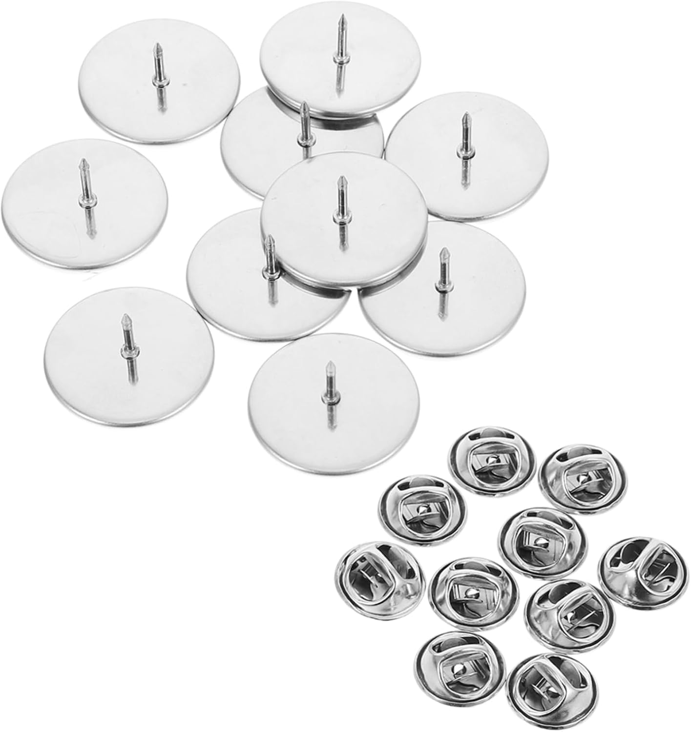 Uonlytech 10Pcs Stainless Steel Brooch Pin Backs for DIY Jewelry Making Secure Lapel Pin Clasp for Tie Tacks Badges and Name Tags Durable and Portable Design