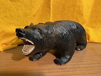 木彫り 熊 民芸品 アイヌ Amazon.co.jp: 木彫り熊 熊の木彫り 釘目 時代物 変わり熊