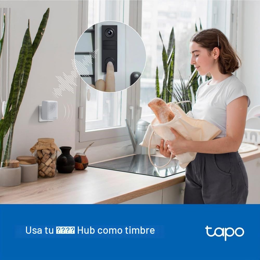Tapo D205 Videoportero 2K 3 MP, Campo de visión 160°, detección AI, IP54, Llamada al Timbre, Alta duración de la batería de 5200 mAh, Carga rápida, Puerto USB-C, Compatible con Panel Solar