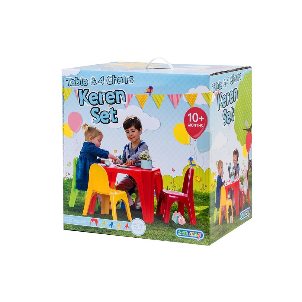 Mandelli Tavolo pic nic 4 amici,Unisex,56x56x40 cm,rosso