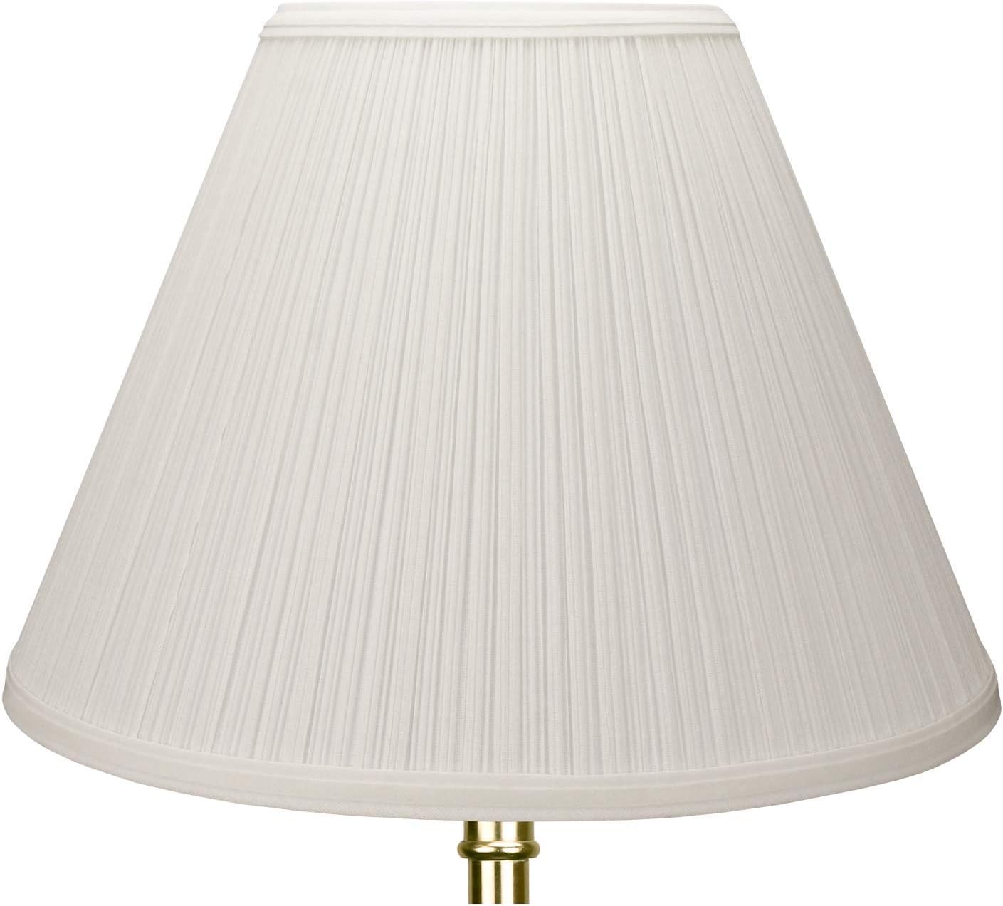 FenchelShades.com Lampshade 6.5" Top Diameter x 15" Bottom Diameter x 11" Slant Height with Washer (Spider) Attachment for Lamps with a Harp (Pleated Mushroom Cream)